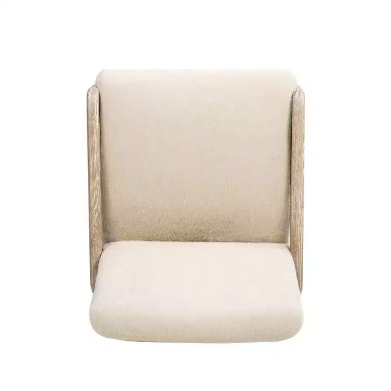 Tabouret de comptoir rembourré Jennifer Taylor Home Arizona 25,5 en bois de frêne massif avec détail en corde, fausse fourrure blanche Crème de la Crème