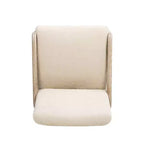 Tabouret de comptoir rembourré Jennifer Taylor Home Arizona 25,5 en bois de frêne massif avec détail en corde, fausse fourrure blanche Crème de la Crème