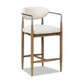 Jennifer Taylor Home Artemis 26 Mixed Material Upholstered Counter Stool, Warm White Chenille