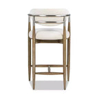 Jennifer Taylor Home Artemis Tabouret de comptoir rembourré 26 po en matériaux mélangés, Chenille blanc chaud