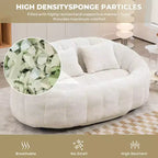 Canapé pouf MAYEERTY en chenille beige à dossier haut pour adultes et enfants, intérieur et extérieur