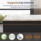10 matelas hybrides King Plush avec ressorts ensachés et mousse à mémoire de forme au gel, sans fibre de verre