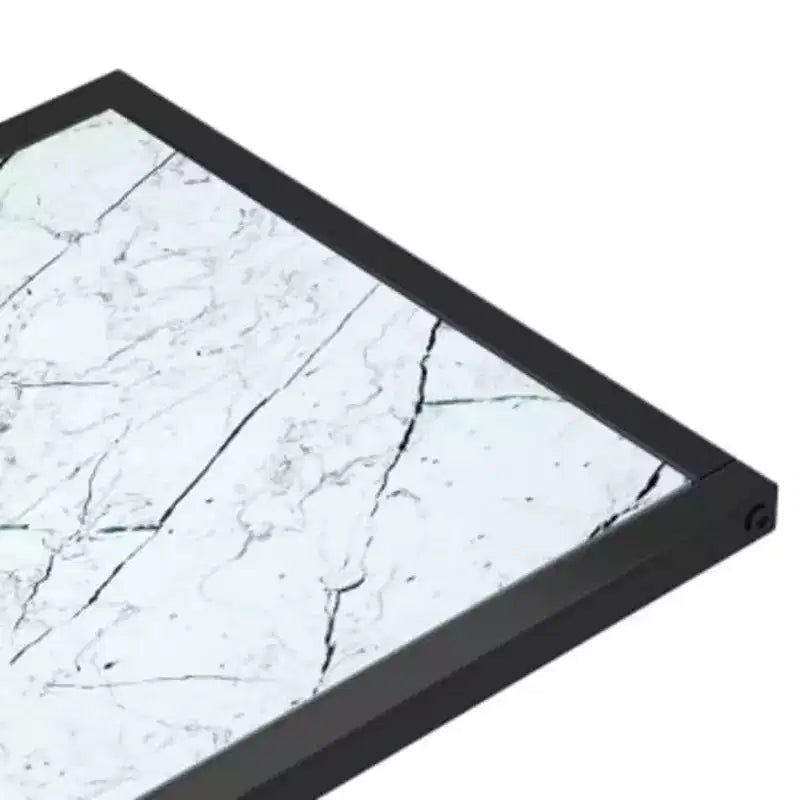 vidaXL Table d'appoint Marbre blanc Verre trempé, fer 50 x 35 x 65 cm