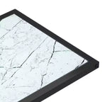 vidaXL Table d'appoint Marbre blanc Verre trempé, fer 50 x 35 x 65 cm