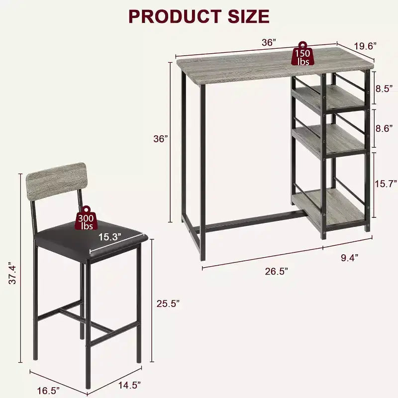 Lot de tabourets de bar, tabourets de bar rembourrés avec pieds en métal, repose-pieds et dossier, assise en PU, chaises hauteur cuisine