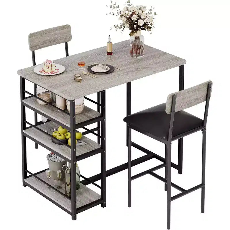 Lot de tabourets de bar, tabourets de bar rembourrés avec pieds en métal, repose-pieds et dossier, assise en PU, chaises hauteur cuisine