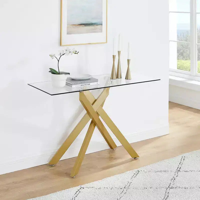 Table basse avec plateau en verre Probe Hues 45.3 pouces