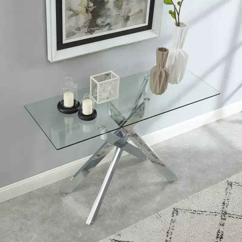 Table basse avec plateau en verre Probe Hues 45.3 pouces