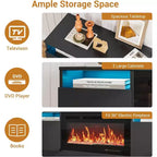 Meuble TV pour téléviseur jusqu'à 75 pouces, meuble de divertissement moderne avec armoire de rangement, s'adapte à une cheminée électrique de 36 pouces