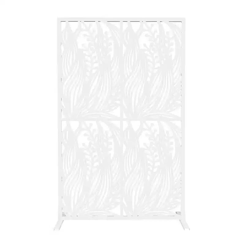 MAYEERTY Paravent intimité en fer motif oiseaux noirs de 117 cm, autoportant, pour intérieur et extérieur