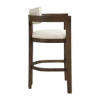 Tabouret de bar rembourré Christopher Knight Home Peyton en bois d'hévéa avec dossier ouvert incurvé (Lot de 2)