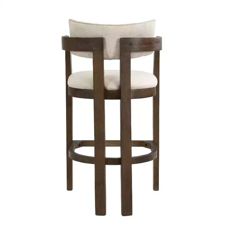 Tabouret de bar rembourré Christopher Knight Home Peyton en bois d'hévéa avec dossier ouvert incurvé (Lot de 2)