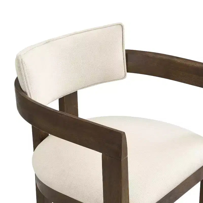 Tabouret de bar rembourré Christopher Knight Home Peyton en bois d'hévéa avec dossier ouvert incurvé (Lot de 2)