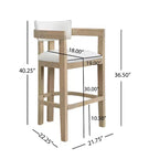 Tabouret de bar rembourré Christopher Knight Home Peyton en bois d'hévéa avec dossier ouvert incurvé (Lot de 2)