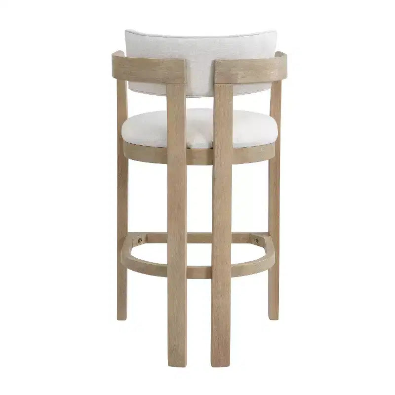 Tabouret de bar rembourré Christopher Knight Home Peyton en bois d'hévéa avec dossier ouvert incurvé (Lot de 2)