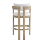Tabouret de bar rembourré Christopher Knight Home Peyton en bois d'hévéa avec dossier ouvert incurvé (Lot de 2)