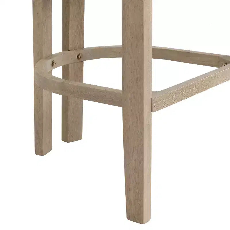 Tabouret de bar rembourré Christopher Knight Home Peyton en bois d'hévéa avec dossier ouvert incurvé (Lot de 2)