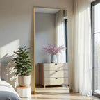 PexFix Miroir de Poutre Pleine Longueur 71x31 en Aluminium à Bord Fin et Angle Droit avec Support