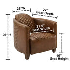 Fauteuil Art Leon en cuir avec design matelassé pour un confort intemporel