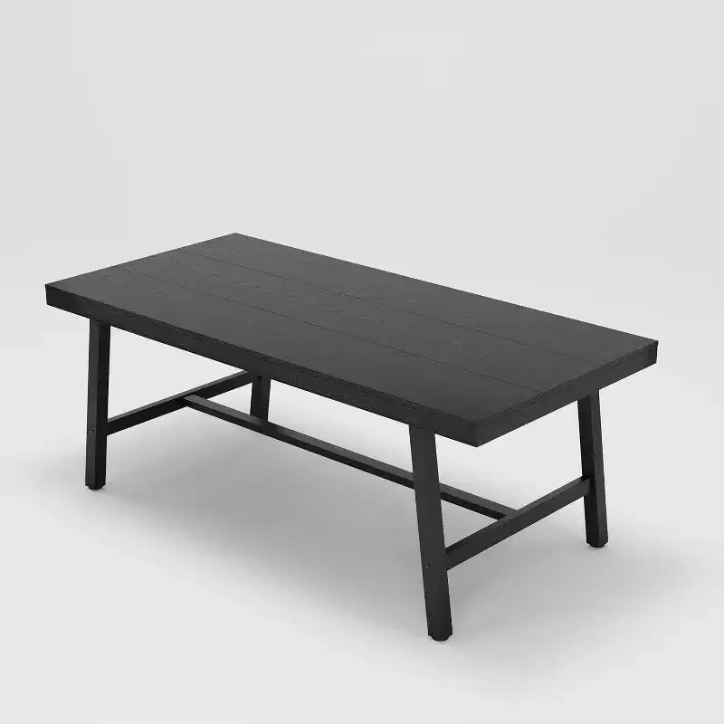 Table à manger de style industriel pour 6 à 8 personnes, table de cuisine en bois de 180 cm de long avec cadre métallique durable, finition noire, pour salle à manger ou cuisine