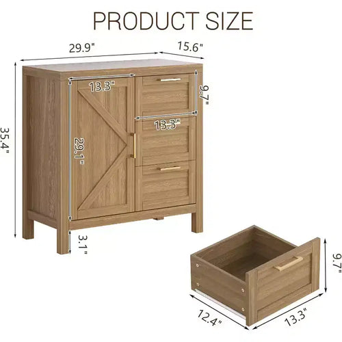 Buffet de salle à manger Acekool avec rangement, meuble d'appoint moderne avec étagères réglables pour entrée, salon, cuisine