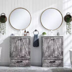 Meuble-lavabo de salle de bain Mastgoal 24 style ferme avec évier, commode de salle de bain avec grand tiroir de rangement