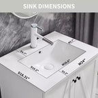 Meuble-lavabo de salle de bain Mastgoal 24 style ferme avec évier, commode de salle de bain avec grand tiroir de rangement