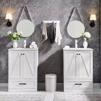 Meuble-lavabo de salle de bain Mastgoal 24 style ferme avec évier, commode de salle de bain avec grand tiroir de rangement