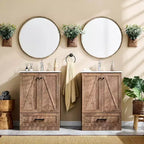 Meuble-lavabo de salle de bain Mastgoal 24 style ferme avec évier, commode de salle de bain avec grand tiroir de rangement