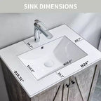 Meuble-lavabo de salle de bain Mastgoal 24 style ferme avec évier, commode de salle de bain avec grand tiroir de rangement