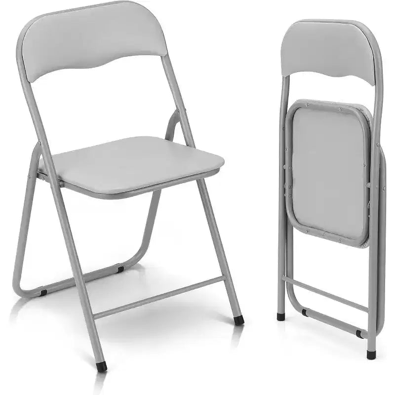 Lot de chaises pliantes Acekool en cuir PU rembourré – Pieds antidérapants, capacité de 159 kg, sièges empilables et portables pour événements