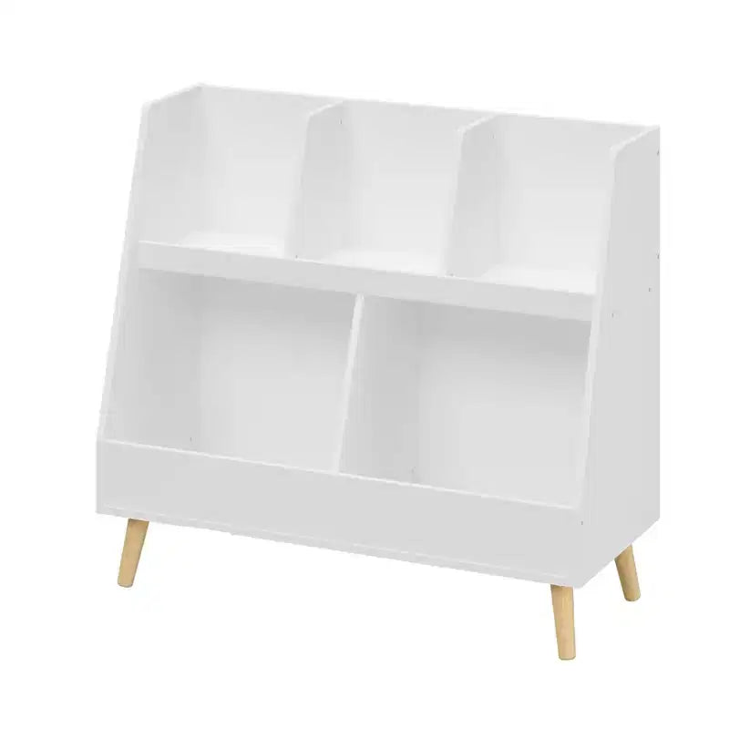 Étagère de Rangement pour Livres et Jouets Moderne pour Enfants, Organisateur de Rangement à 2 Niveaux avec 5 Casier, Bacs Ouverts, Cadeau d'Anniversaire de Noël