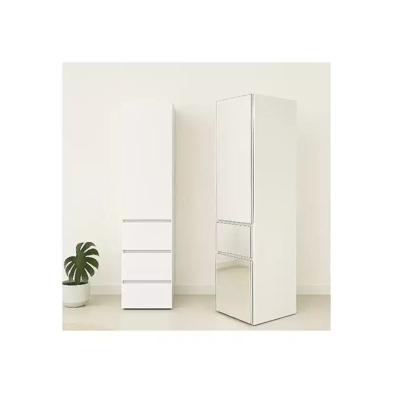 HomeStock 70,9 po H x 17,72 po L Système de rangement de placard en bois composite blanc pour rangement universel avec bacs de rangement