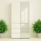 HomeStock 70,9 po H x 17,72 po L Système de rangement de placard en bois composite blanc pour rangement universel avec bacs de rangement