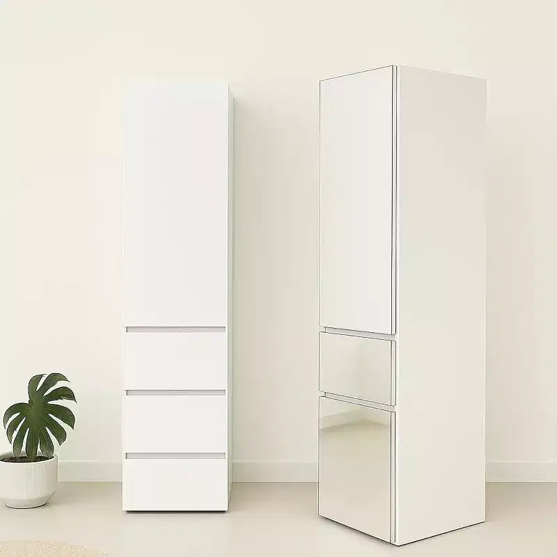 HomeStock 70,9 po H x 17,72 po L Système de rangement de placard en bois composite blanc pour rangement universel avec bacs de rangement