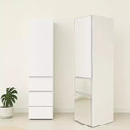 HomeStock 70,9 po H x 17,72 po L Système de rangement de placard en bois composite blanc pour rangement universel avec bacs de rangement
