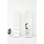HomeStock 70,9 po H x 17,72 po L Système de rangement de placard en bois composite blanc pour rangement universel avec bacs de rangement