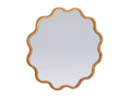 Wavy Mirror with Scalloped Wooden Frame