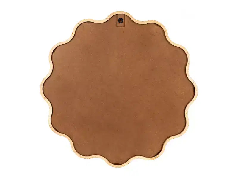 Miroir ondulé avec cadre en bois festonné