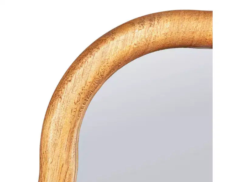 Miroir ondulé avec cadre en bois festonné