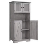 Bathroom Storage Cabinet, Freestanding Linen Cabinet with Doors and Shelves, Wooden Kitchen Pantry Cabinet, for Living Room,