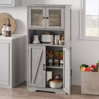 Meuble de rangement de salle de bain, meuble de rangement de linge autonome avec portes et étagères, meuble de rangement de cuisine en bois, pour salon,
