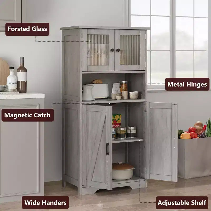 Meuble de rangement de salle de bain, meuble de rangement de linge autonome avec portes et étagères, meuble de rangement de cuisine en bois, pour salon,