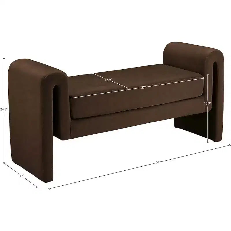 Meridian Furniture,Banc en velours Sloan