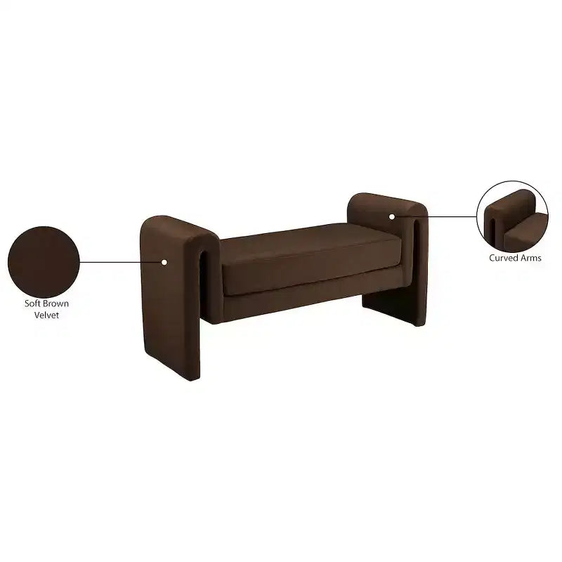 Meridian Furniture,Banc en velours Sloan