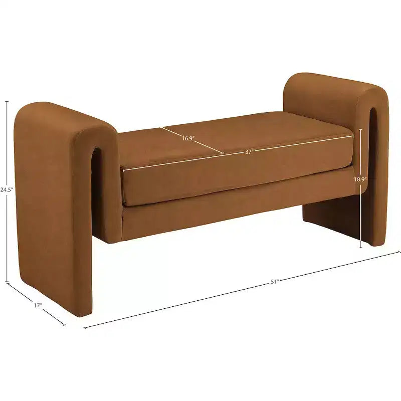 Meridian Furniture,Banc en velours Sloan