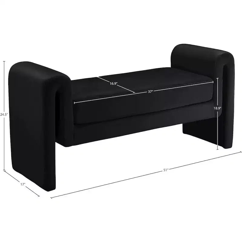 Meridian Furniture,Banc en velours Sloan