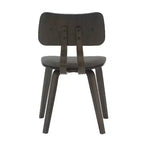 LeisureMod Clivo - Ensemble de 4 Chaises de Salle à Manger en Bois avec Siège Rembourré en Cuir, Dossier Ouvert Courbé - Cuisine Moderne, Salle à Manger, Café, Coin Repas