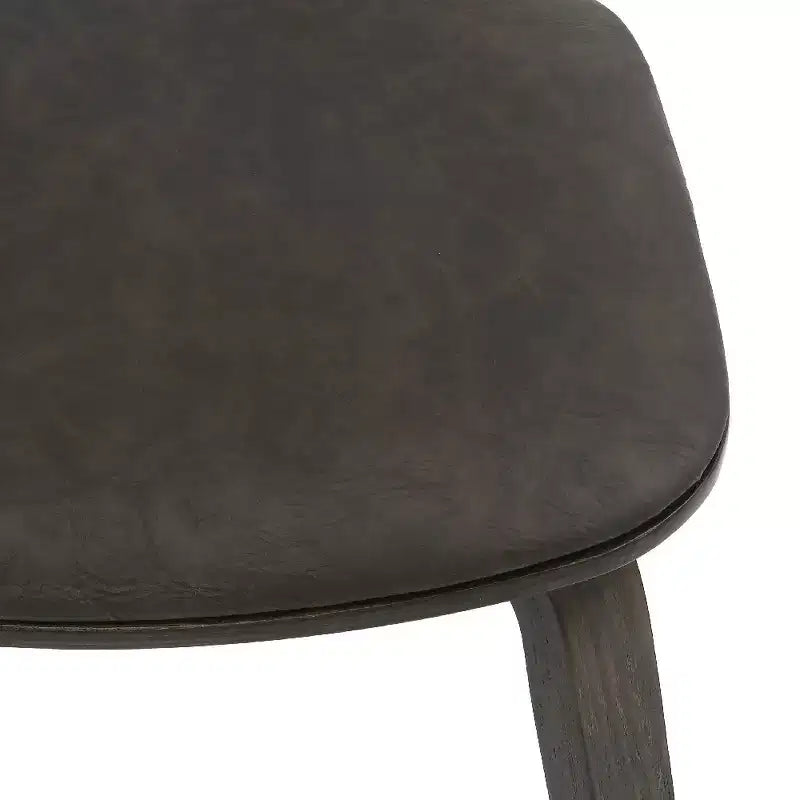 LeisureMod Clivo - Ensemble de 4 Chaises de Salle à Manger en Bois avec Siège Rembourré en Cuir, Dossier Ouvert Courbé - Cuisine Moderne, Salle à Manger, Café, Coin Repas