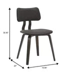 LeisureMod Clivo - Ensemble de 4 Chaises de Salle à Manger en Bois avec Siège Rembourré en Cuir, Dossier Ouvert Courbé - Cuisine Moderne, Salle à Manger, Café, Coin Repas